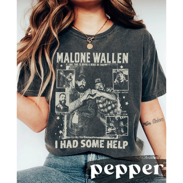 Vintage I Had Some Help Shirt, Country Music Shirt, Post Wallen Shirt-image