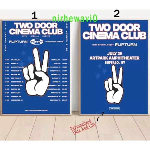 Custom Two Door Cinema Club Tour 2024 Poster-image