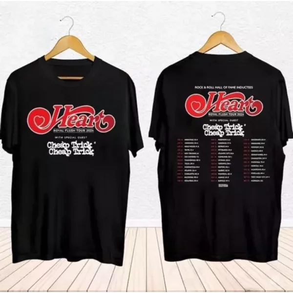 Heart 2024 Tour Shirt, Heart 2024 Concert,Heart Rock Band Royal Flush Tour Shirt-image