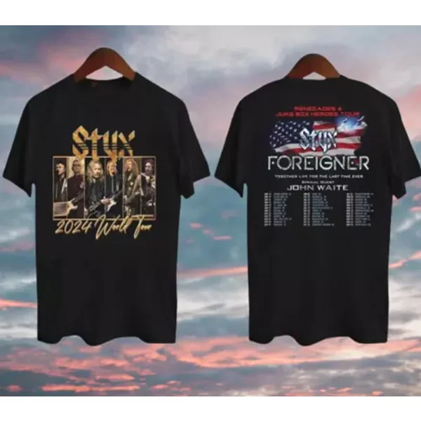 Styxs Foreigner And T-Shirt Tour 2024 Summer Fan Band Gift Concert Fans-image