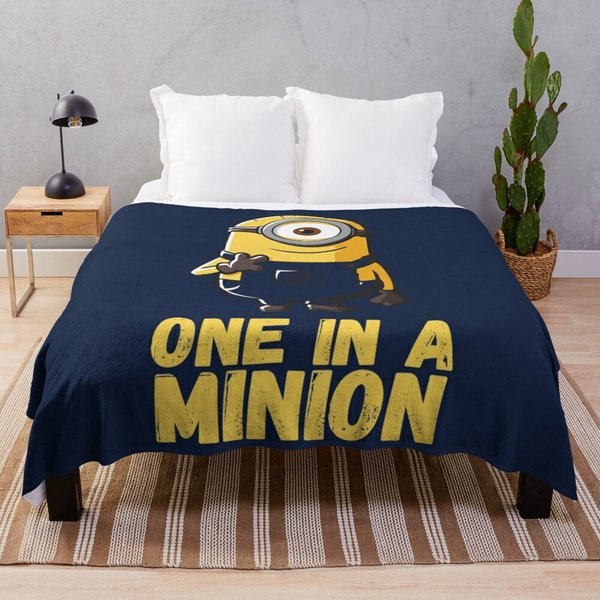 Despicable Me Minions One In A Minion Yellow Text Portrait Throw Blanket-image