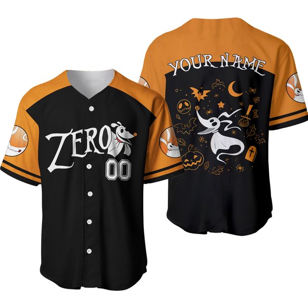 Personalized Nightmare Before Christmas Zero Color Baseball Jersey-image