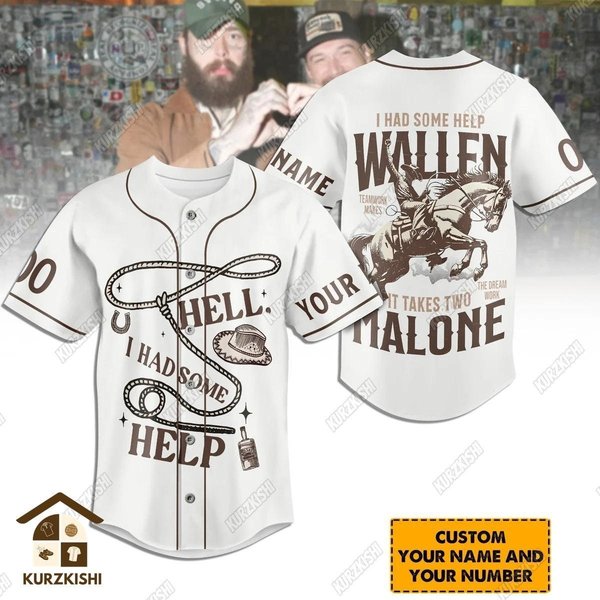 I Had Some Help Shirt, Wallen And Malone Jersey Shirt-image