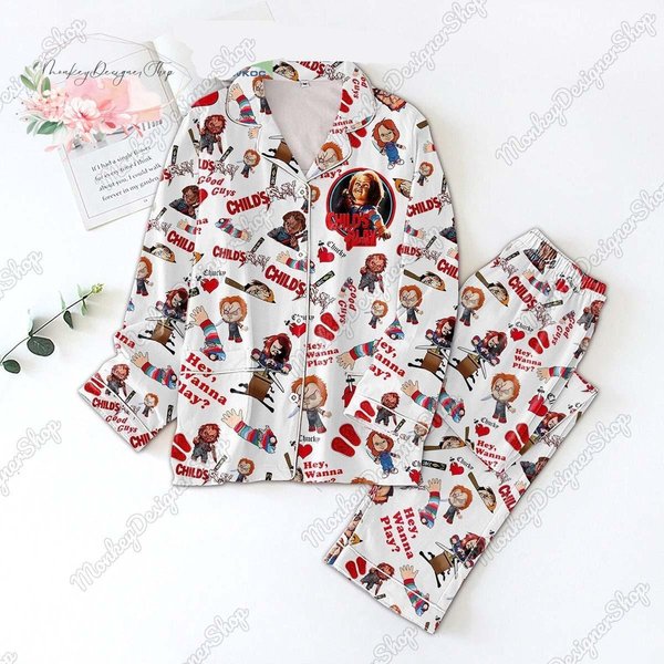 Chucky Character Pajamas Set, Chucky Childs Play Hey Wanna Thick Pajamas-image