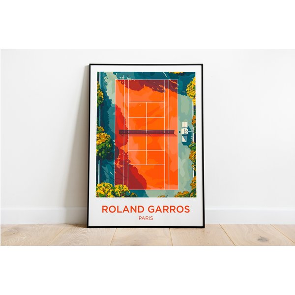 Roland Garros Poster, Tennis Wall Art Print,Tennis Painting-image
