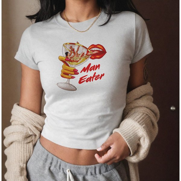 Man Eater Baby Tee - 90s / Y2k Cute Baby Tee Style