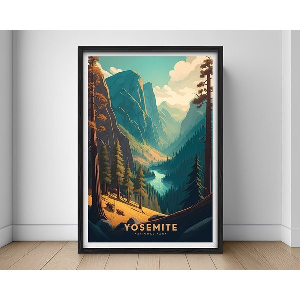 Yosemite Park Travel Art Print - Vintage Poster-image
