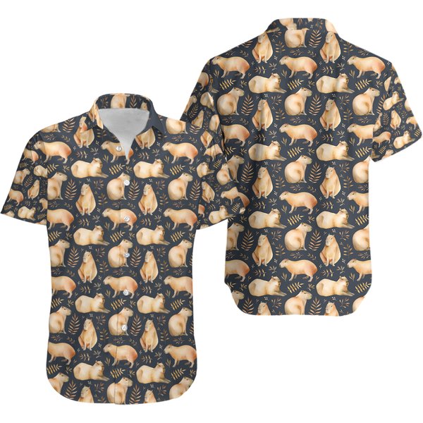 Capybara Pattern Hawaiian Shirt-image