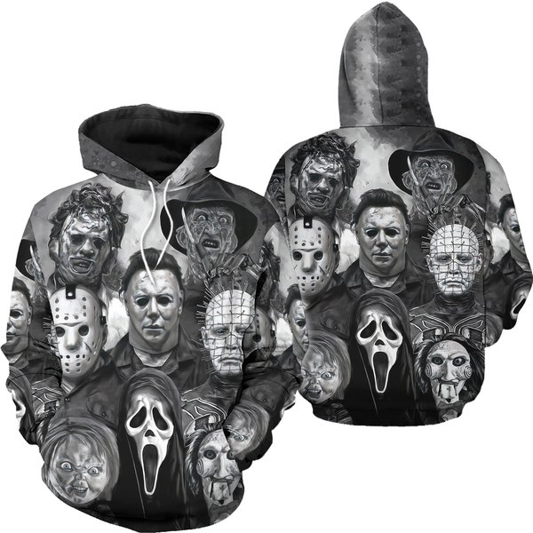 Horror Movie Characters 3D Hoodie-image