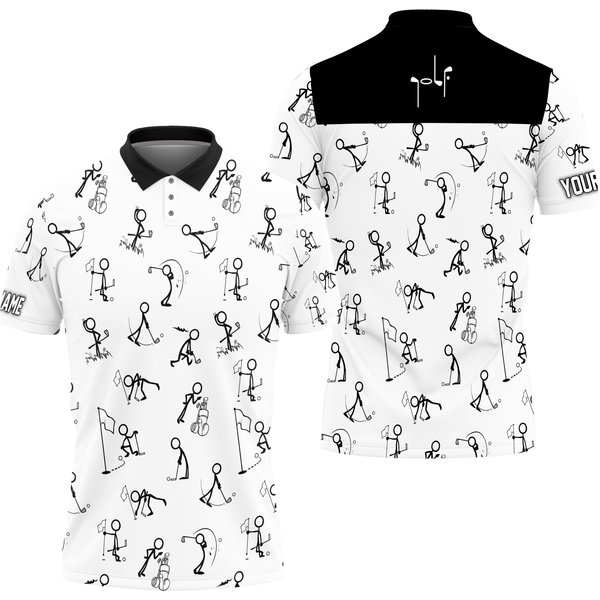 Customize Name Funny Golf Stick Icon Women Polo Shirt-image