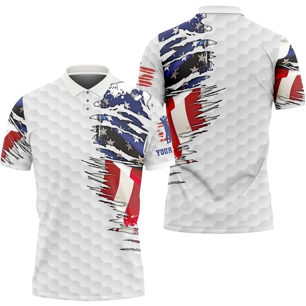 Couple Golf Usa Flag Polo Shirt-image