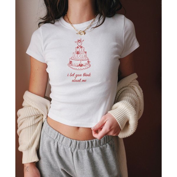 I Bet You Think About Me Baby Tee, Graphic Baby Tee For Women