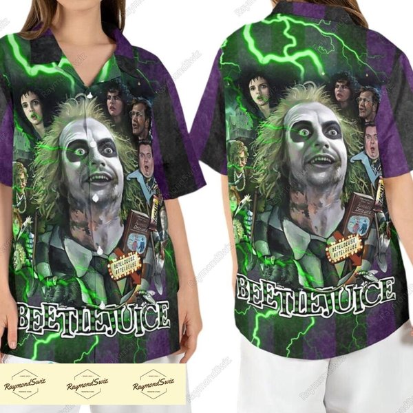 Beetlejuice Hawaiian Shirt, Halloween Movie Shirt, Scary Hawaii Shirt-image