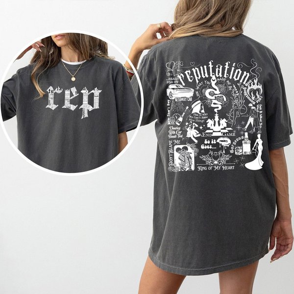 Vintage Rep Newspaper Double Side Shirt, Reputation 2-Side T-Shirt-image