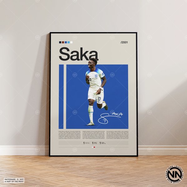 Bukayo Saka England Soccer Poster-image