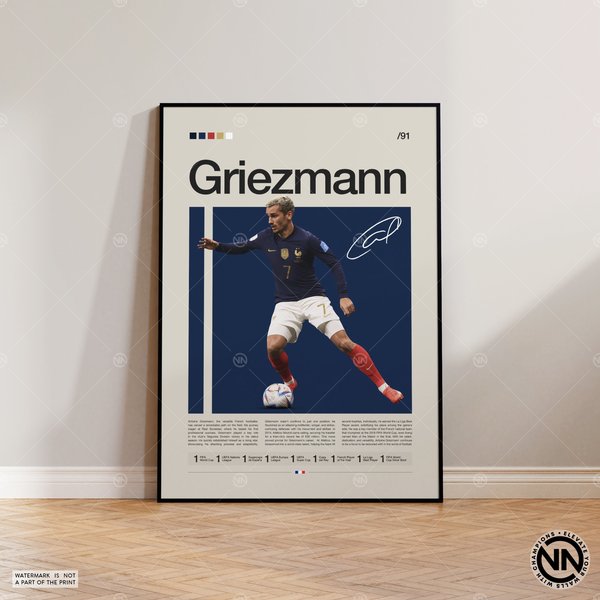 Antoine Griezmann Poster, French Footballer, Sports Poster, Football Player Poster-image