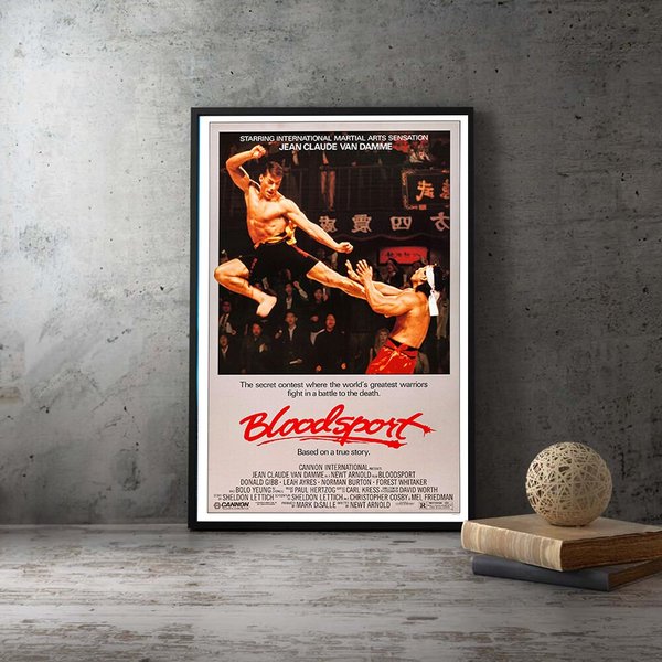 Bloodsport Movie Poster,Unframed Home Decor Canvas Print,Gift Customized Jean Claude Van Damme-image