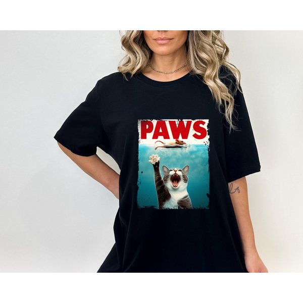 Paws Cute Cat Shirt, Funny Cat Lover Shirt, Meow Parody Funny Shirt, Cat Lover Gifts-image