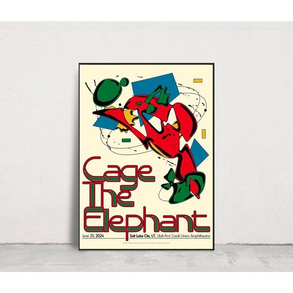 Cage The Elephant Poster, Cage The Elephant Salt Lake City Ut June 20 Concert Poster-image