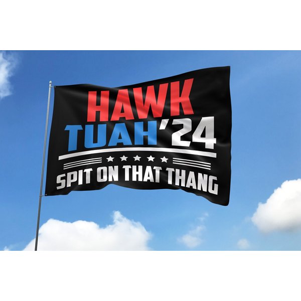Hawk Tuah Spit On That Thang House Flag, Funny Viral Trend-image