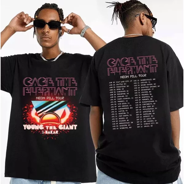 Cage The Elephant Neon Pill Tour 2024 Shirt Cage The Elephant 2024 Concert Shirt-image