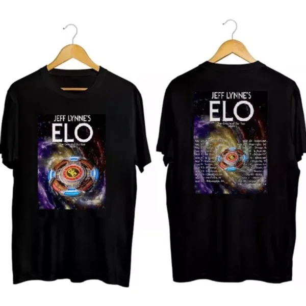 Jeff Lynne's Elo The Over And Out Tour 2024 Black T-Shirt-image