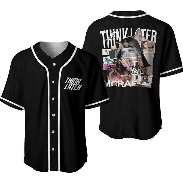 Tate Mcrae Merch 2024 Think Later Tour Baseball Jersey-image