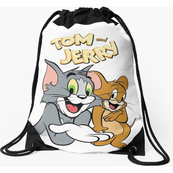 Tom And Jerry Funny Cartoon Drawstring Bag