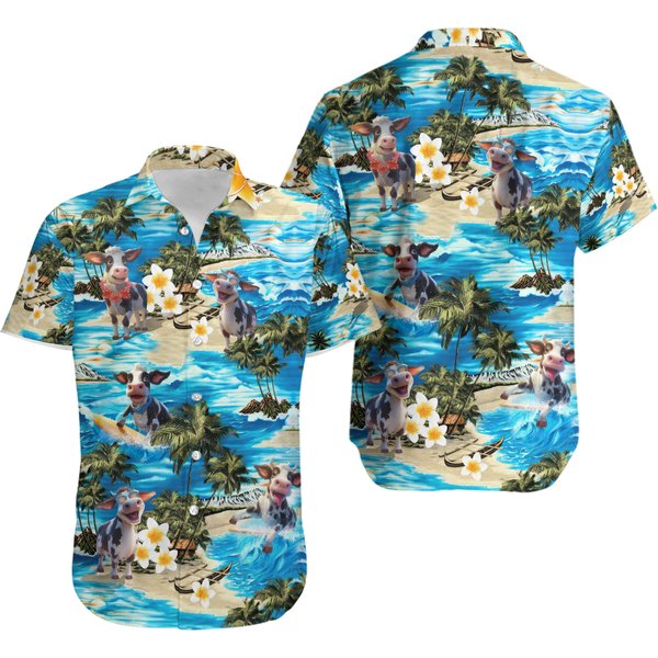 Dairy Cow Hawaii Hawaiian Shirt-image