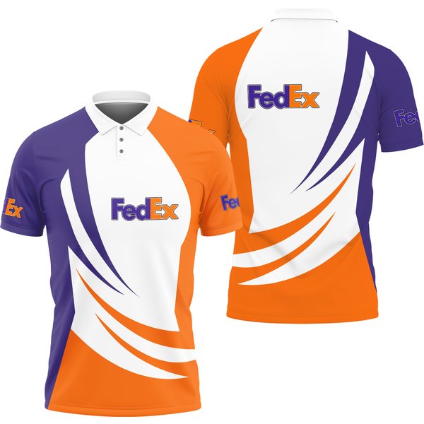 Fedex Polo Shirt, Fedex Ground 3D Printed Polo Shirt-image