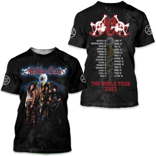 Motley Crue 3D T-Shirt, Motley Crue Metal Rock Shirt-image