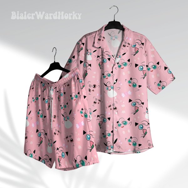 Jigglypuff Evolution Hawaiian Shirt - Fairy Type Aloha Anime Gift-image