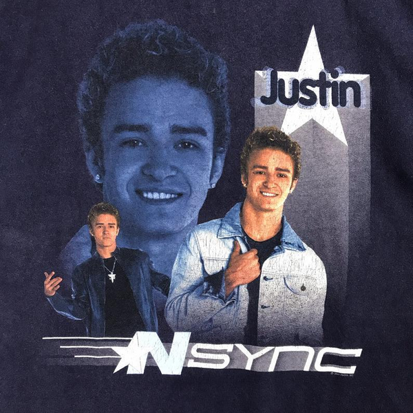 Nsync Justin Timberlake Band Classic Navy T-Shirt-image