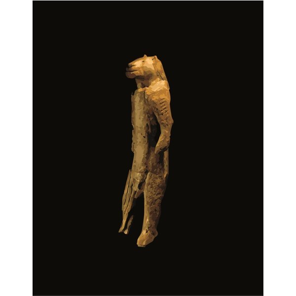 Lion Man Prehistoric Ivory Sculpture Statue Hohlenstein Premium Matte Vertical Poster-image