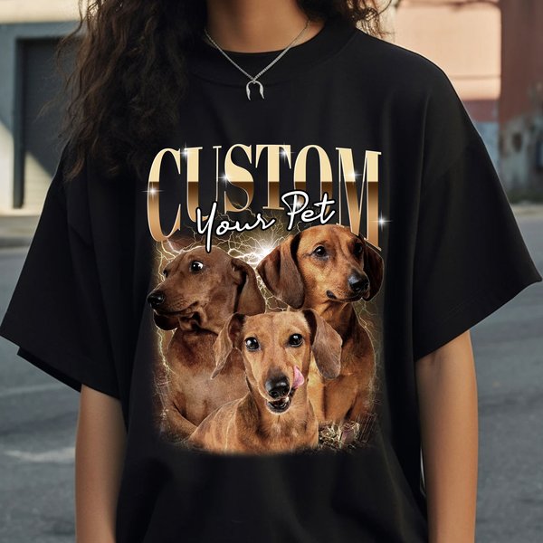 Custom Vintage Graphic Pet T-Shirt-image