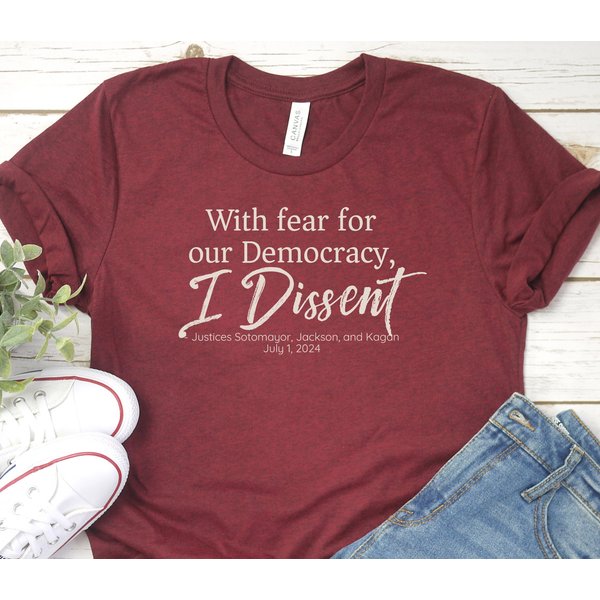 With Fear For Our Democracy I Dissent Tshirt, Scotus Sotomayor-image