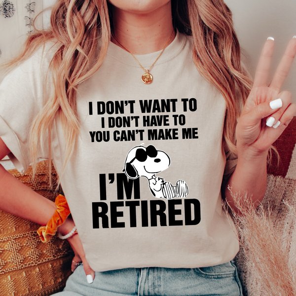 Retired Snoopy Funny T-Shirt-image