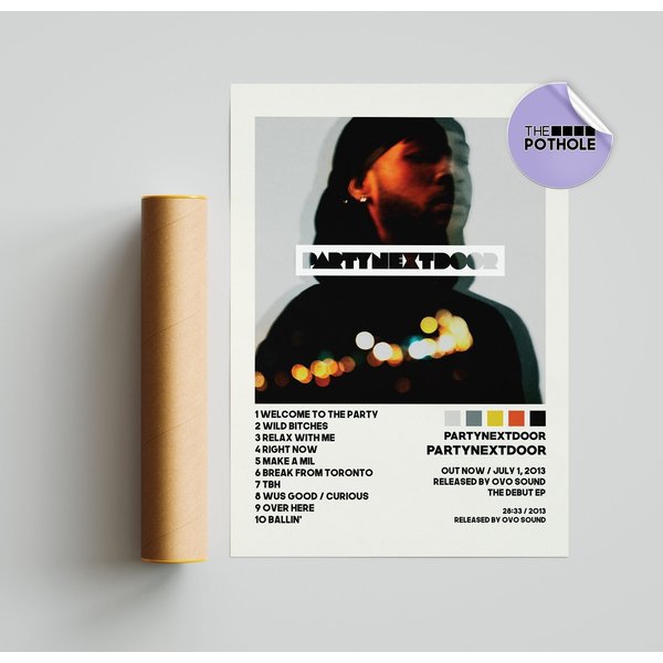 Partynextdoor Posters / Party Next Door Poster, Tracklist Album Cover Poster, Print Wall Art-image