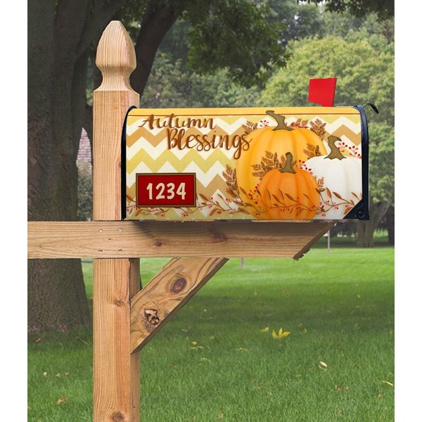 Autumn Blessings Magnetic Mailbox Cover , Magnetic Material, Fall, Autumn