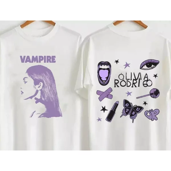 Olivia Rodrigo Vampire Tshirt, Vampire Red Shirt, Double Sides S-5Xl-image
