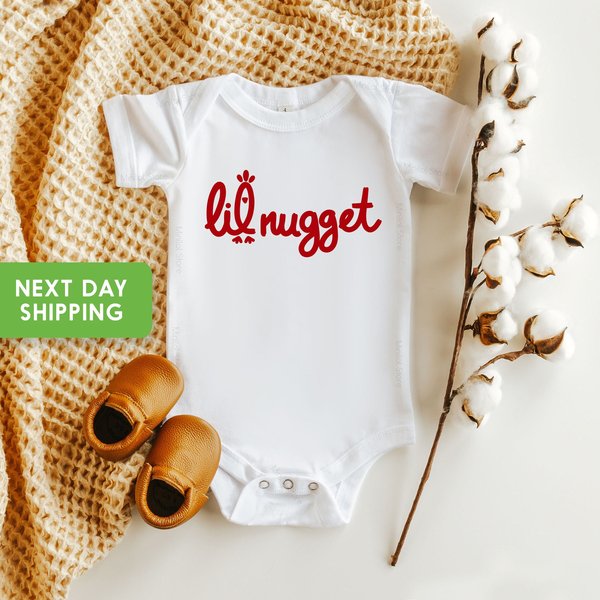 Lil Nugget Onesie, Cute Kids Baby Onesie, Baby Shower Gift