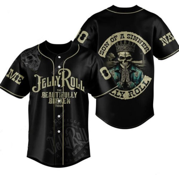 Personalized Jelly Roll Baseball Jersey Jelly Roll Tour 2024 Shirt Baseball Fans-image