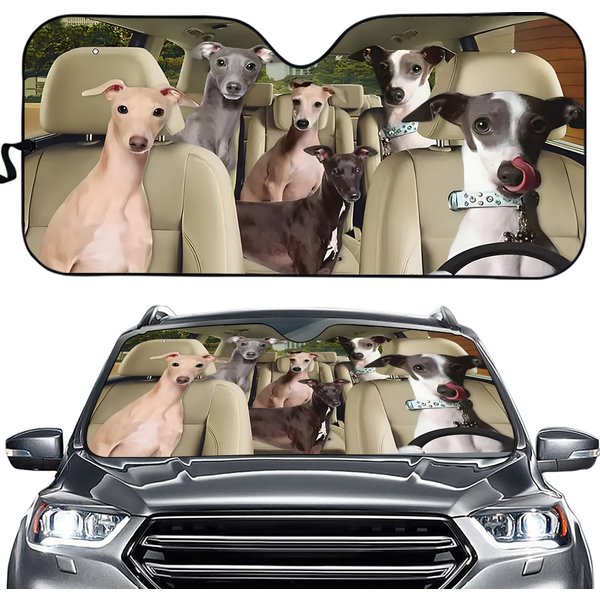 Greyhound Dog Driver Sunshade Windscreen Animals Car Front Windshield-image