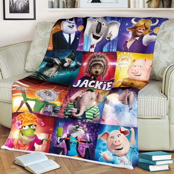 Personalize Sing Pig Blanket, Sing 2 Movie Cartoon