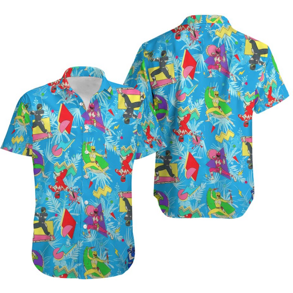 Mighty Morphin Power Ranger Hawaiian Shirt-image