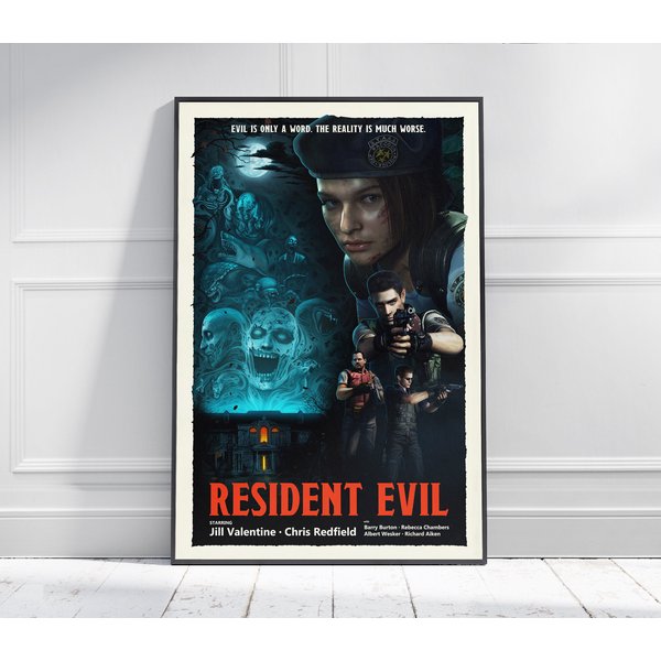 Resident Evil 1 Game Poster - Horror Game Art-image