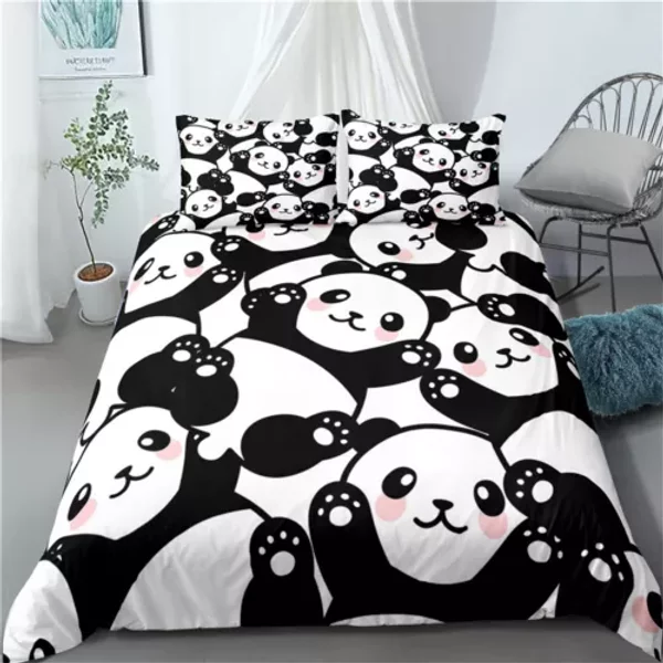 Cute Panda Single/double/queen/king Bed Quilt Doona Duvet Cover Set