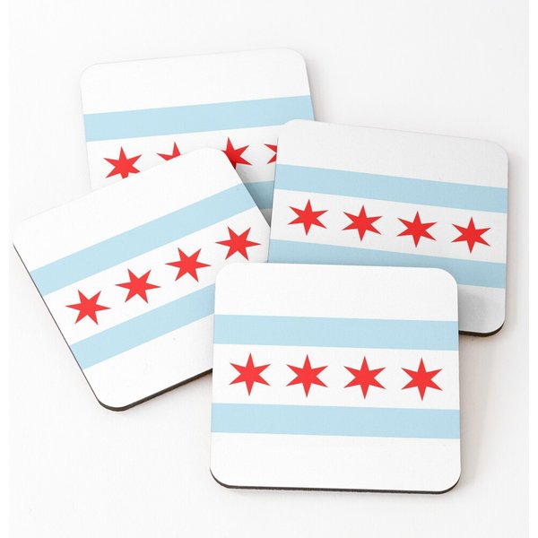 Flag Of Chicago Coasters