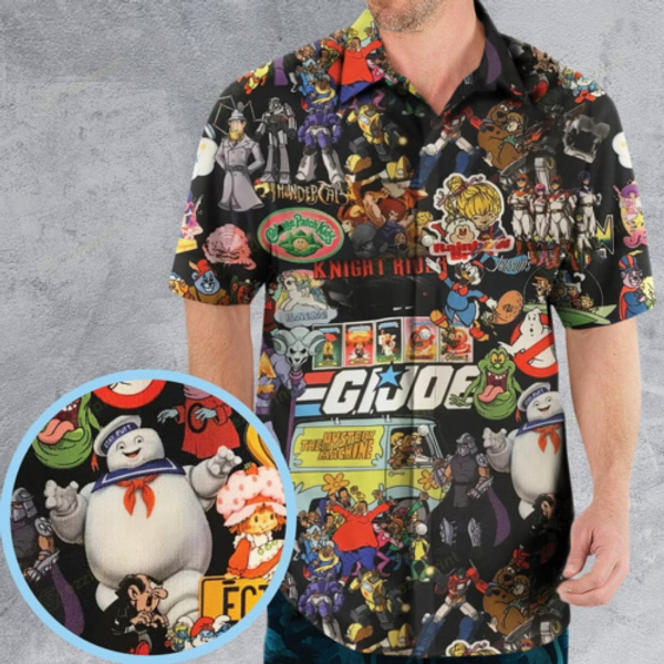 80S Cartoon Pattern Hawaiian Shirt-image