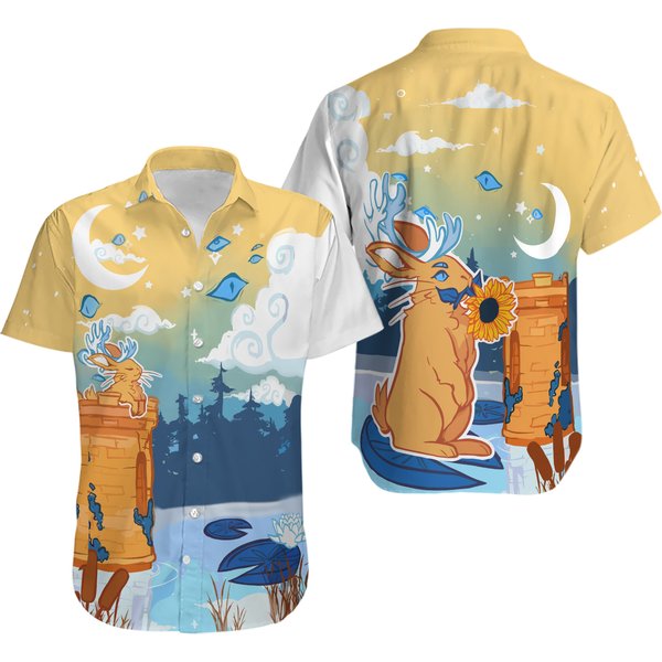 Aroace Subtle Pride Jackalope Hawaiian Shirt-image
